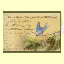 Bluebird on Branch & Victor Hugo Quote cards