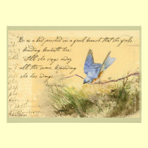 Bluebird on Branch Victor Hugo Quote Invite invitations