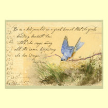 Bluebird on Branch Victor Hugo Quote Invite invitations