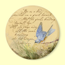 Bluebird on Branch & Victor Hugo Quote magnets