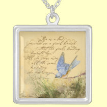 Bluebird on Branch Victor Hugo Quote Necklace necklaces