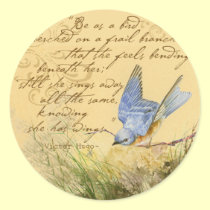 Bluebird on Branch & Victor Hugo Quote stickers