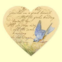 Bluebird on Branch & Victor Hugo Quote stickers