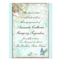 Bluebird & Pink Roses Engagement Announcement