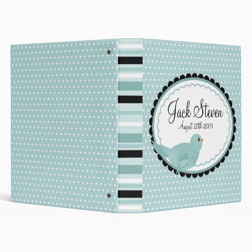 Bluebird  Polka Dot Baby Photo Album BInder