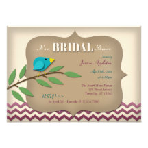 Bluebird Scrapbook Style Bridal Shower Invitations