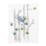 Bluebird Trees Pen and Ink Drawing Nature Art Post Card