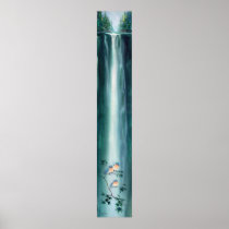 BLUEBIRDS & WATERFALL by SHARON SHARPE Posters