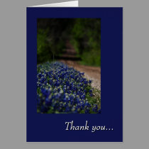 Bluebonnets and Country Road thank you card cards