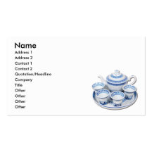 BlueChinaTeapot, Name, Address 1, Address 2, Co... Business Card Templates