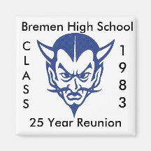 BlueDevil, CLASS, 1983, Bremen High School, 25 ... Refrigerator Magnet