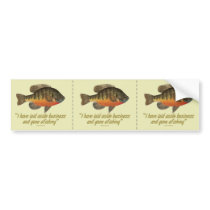 Bluegill Fishing Quote Bumper Sticker