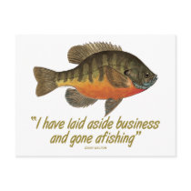 Bluegill Fishing Quote Post Card