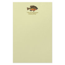 Bluegill Fishing Quote Customized Stationery