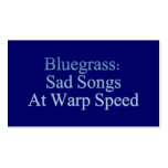 Bluegrass: Sad Songs At Warp Speed Business Card Template