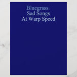 Bluegrass: Sad Songs At Warp Speed Personalized Flyer