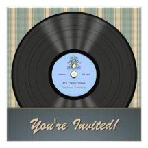 Bluegrass Vintage Vinyl Record Party Invitations