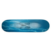 BLUELIGHTNING SKULL SKATE DECK