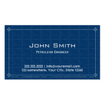 Blueprint Petroleum Engineer Business Card