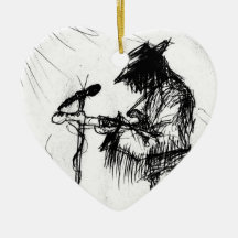 Blues Guitar Player and Band on Stage Christmas Ornaments