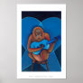 Blues musician orangutan playing guitar fun art