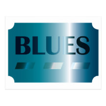 blues postcard (blue) wenskaart