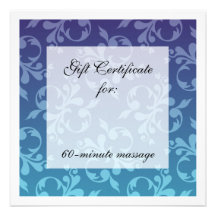 Blues Scrolls Gift Certificate Invites