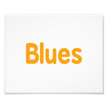 Blues word l orange music design.png photo print