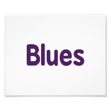 Blues word purple music design.png photographic print