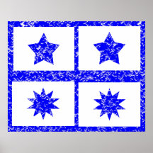 BlueStars TenPoint Star Decorations Poster