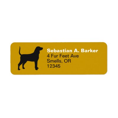 Bluetick Coonhound Silhouette Custom Return Address Labels by jennsdoodleworld