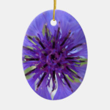 Bluish Purple Bachelor Button Christmas Ornaments