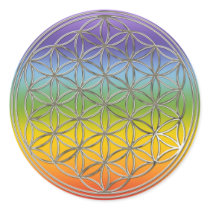 Blume des Lebens / Flower Of Life | silver chakren Runde Aufkleber