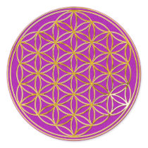 Blume des Lebens | klein / magenta splatter BG Sticker