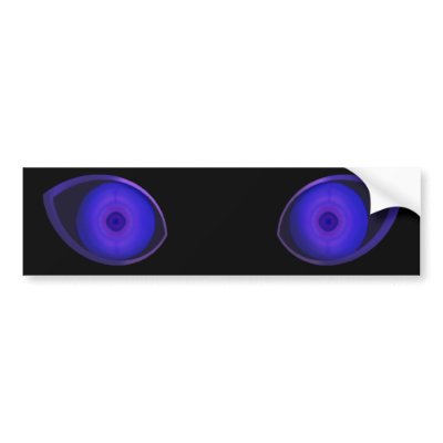 Blurple Very Evil Eyes Bumper Sticker by JaZilla