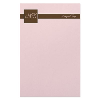 Blush & Brown Colour Block Stationery by bwmedia