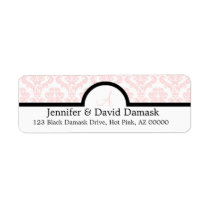 Blush Damask Monogram Wedding Invitation Labels labels