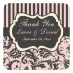 Blush Pink, Cream, Grey Wedding Favour Sticker