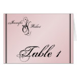 Blush Pink Elegance Wedding Table Number Greeting Card