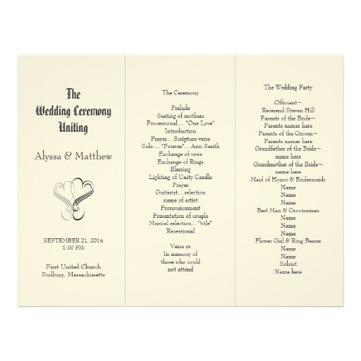 Church Program For Wedding Templates Free