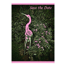 Blushing crane floral garden save the date cards custom invite
