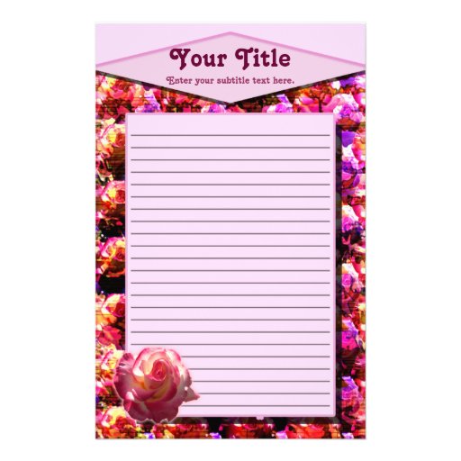 Blushing Rose Lined Stationery