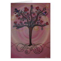 "Blushing Tree of Life" by CatherineHayesArt Card