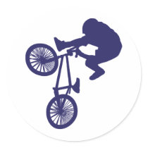 BMX BIKE RIDER ROUND STICKERS