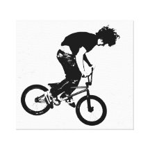 BMX Biker Stretched Canvas Prints