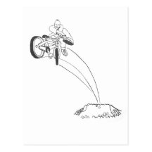 BMX dirt jumper graphic cartoon illustration Postcard