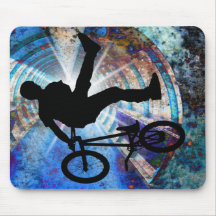 BMX in a Grunge Tunnel Mouse Pad