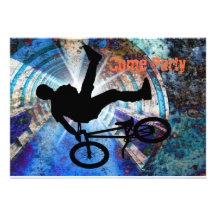 BMX in a Grunge Tunnel Personalized Invite