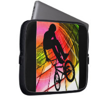BMX in Lines and Circles Laptop Sleeves