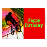 BMX in Lines & Circles Greeting Card